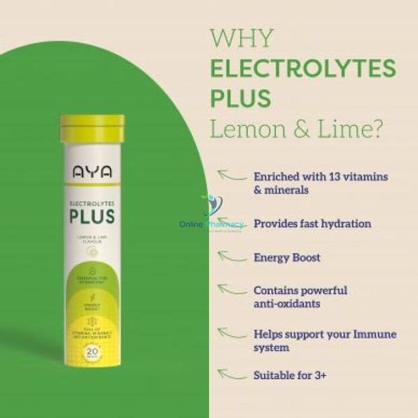 Aya Electrolyte Lemon & Lime - 20 Pack Vitamins Supplements