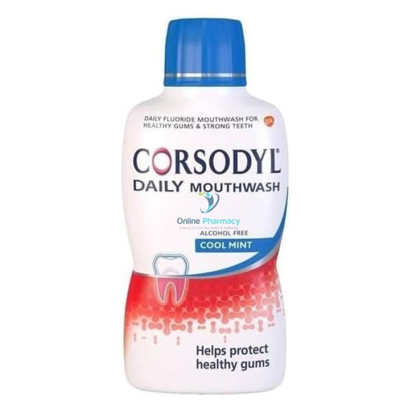 Corsodyl Daily Cool Mint Alcohol Free Mouthwash - 500ml - OnlinePharmacy