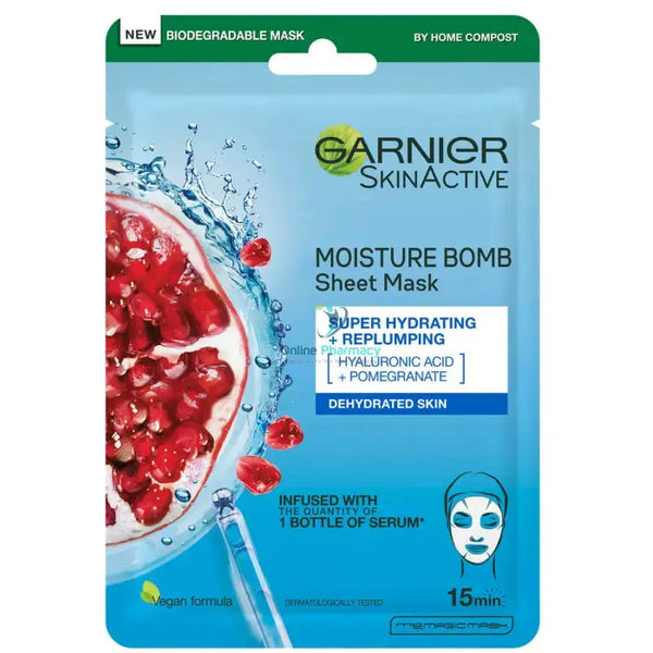 Garnier Moisture Bomb Pomegranate Hydrating Face Sheet Mask - 1 mask - OnlinePharmacy