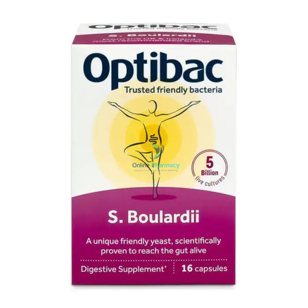 Optibac Saccharomyces Boulardii - 16 Caps Probiotics & Digestive Health