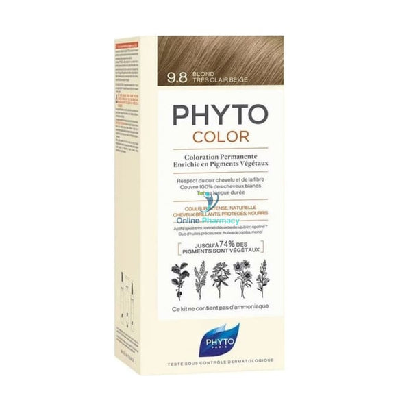 Phyto Phytocolor Permanent Color 9.8 Very Light Beige Blonde Hair Care