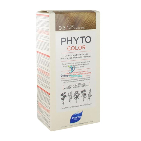 Phyto Phytocolor Permanent Color - Hair Colour: 9.3 Golden Very Light Blond Care
