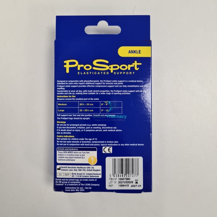 Prosport Ankle Support Medium - 1 Pack Supports & Braces