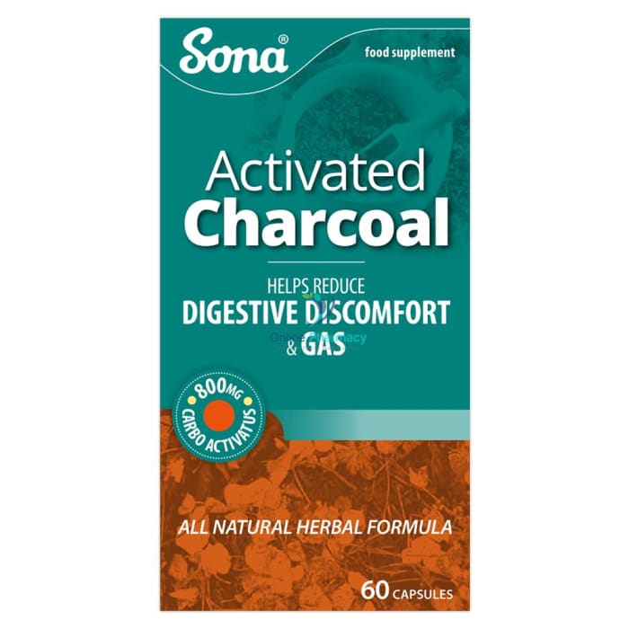 Sona Activated Charcoal 200mg Capsules - 60 Pack - OnlinePharmacy