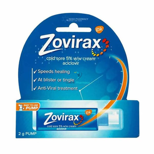 Zovirax Cold Sore Cream Pump - 2G Treatment