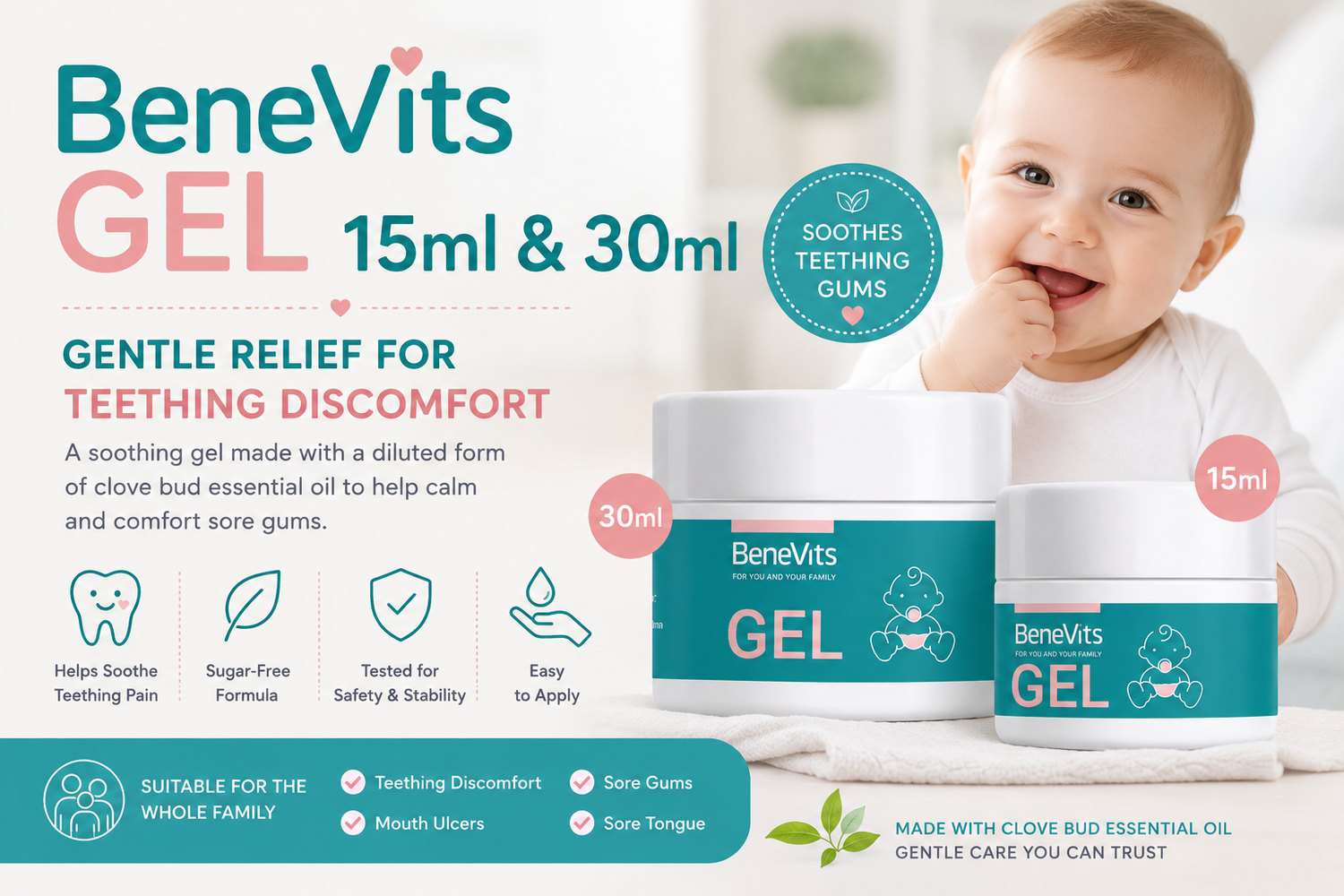 Benevits Teething Gel: Gentle Relief for Teething Babies