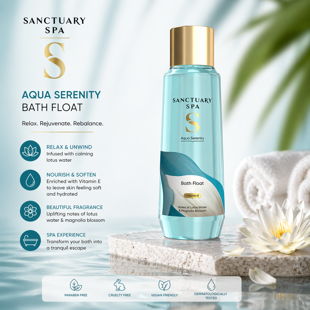 Sanctuary Spa Aqua Serenity Bath Float - 500ml