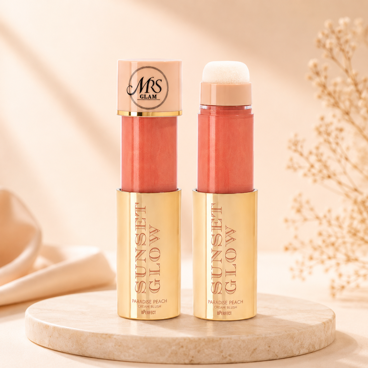 Mrs Glam Sunset Glow Paradise Peach Blusher