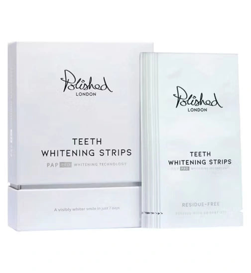 Polished London 5pc Gift SetTeeth Whitening Powder,14 Day Whitening Strips, Teeth Whitening Pen, 75ml Prebiotic Whitening Toothpaste, Wheat Straw Toothbrush