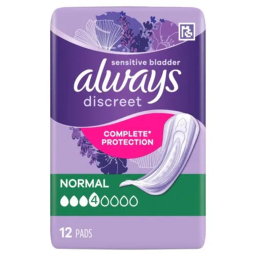 Always Discreet Pads- Normal 12 Pads