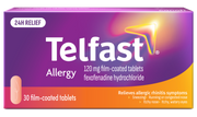 Telfast Allergy 120mg Fexofenadine Tablets - 30 Pack