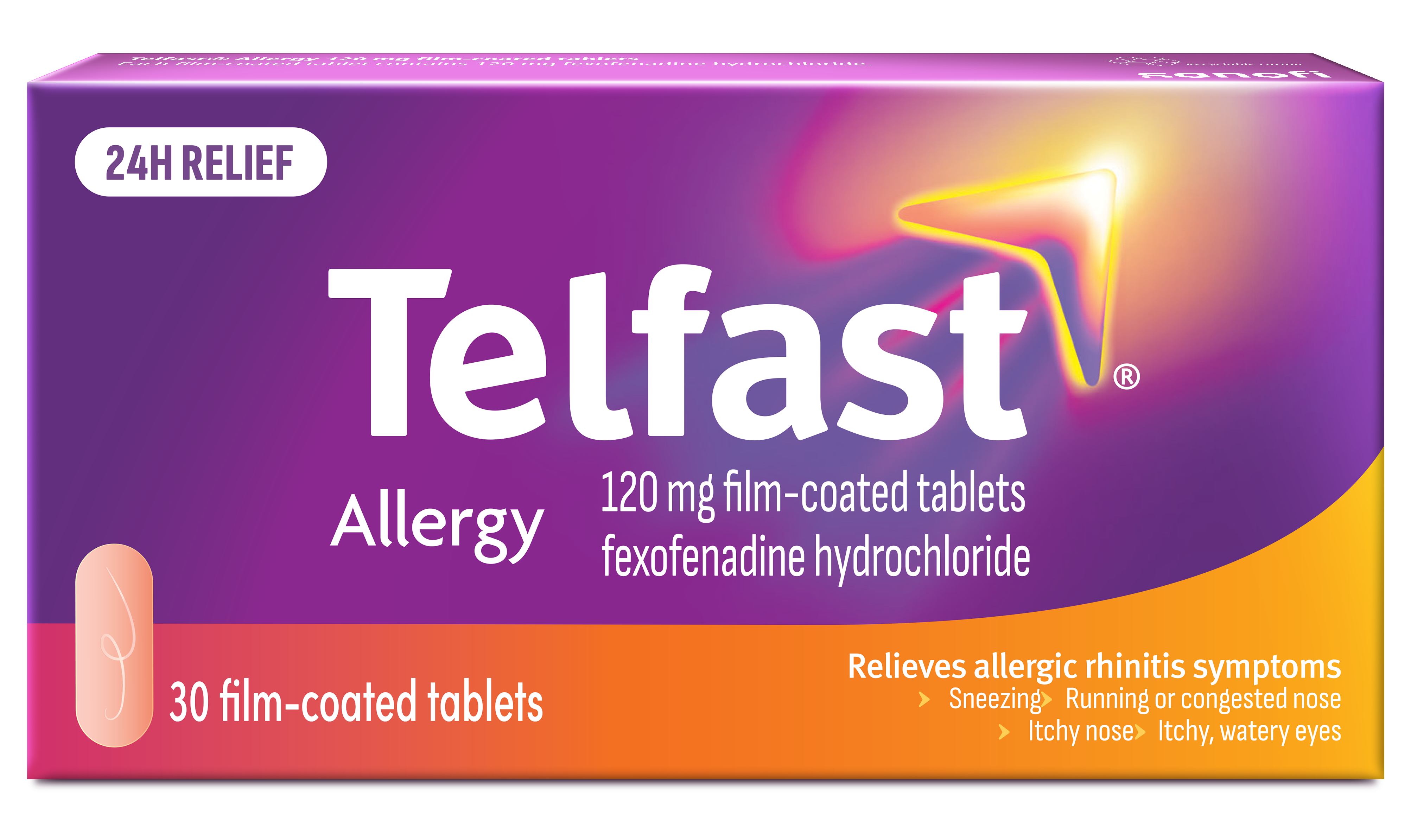 Telfast Allergy 120mg Fexofenadine Tablets - 30 Pack