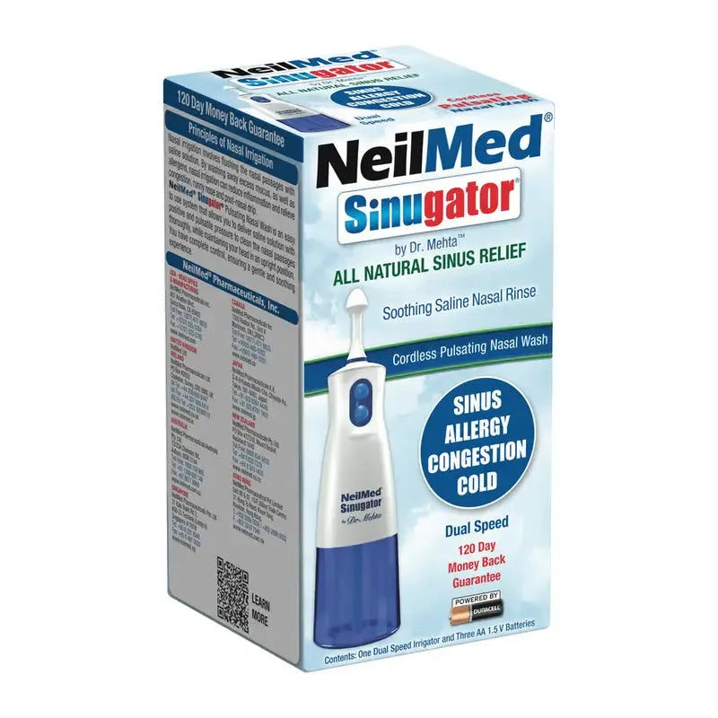 NeilMed Sinugator Cordless Pulsating Nasal Wash + 30 Sachets