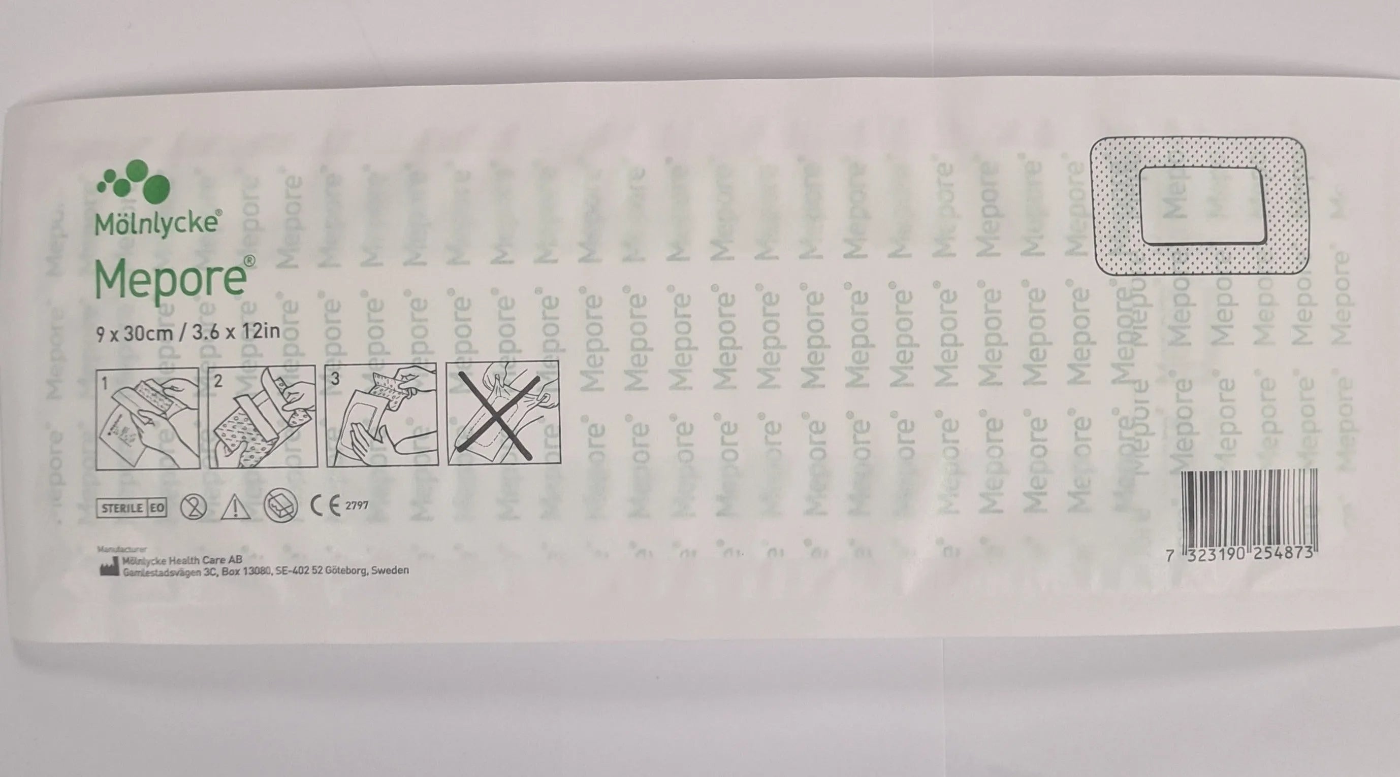 Mepore Adhesive Wound Dressing - 9cm x 30cm (Single Dressing)