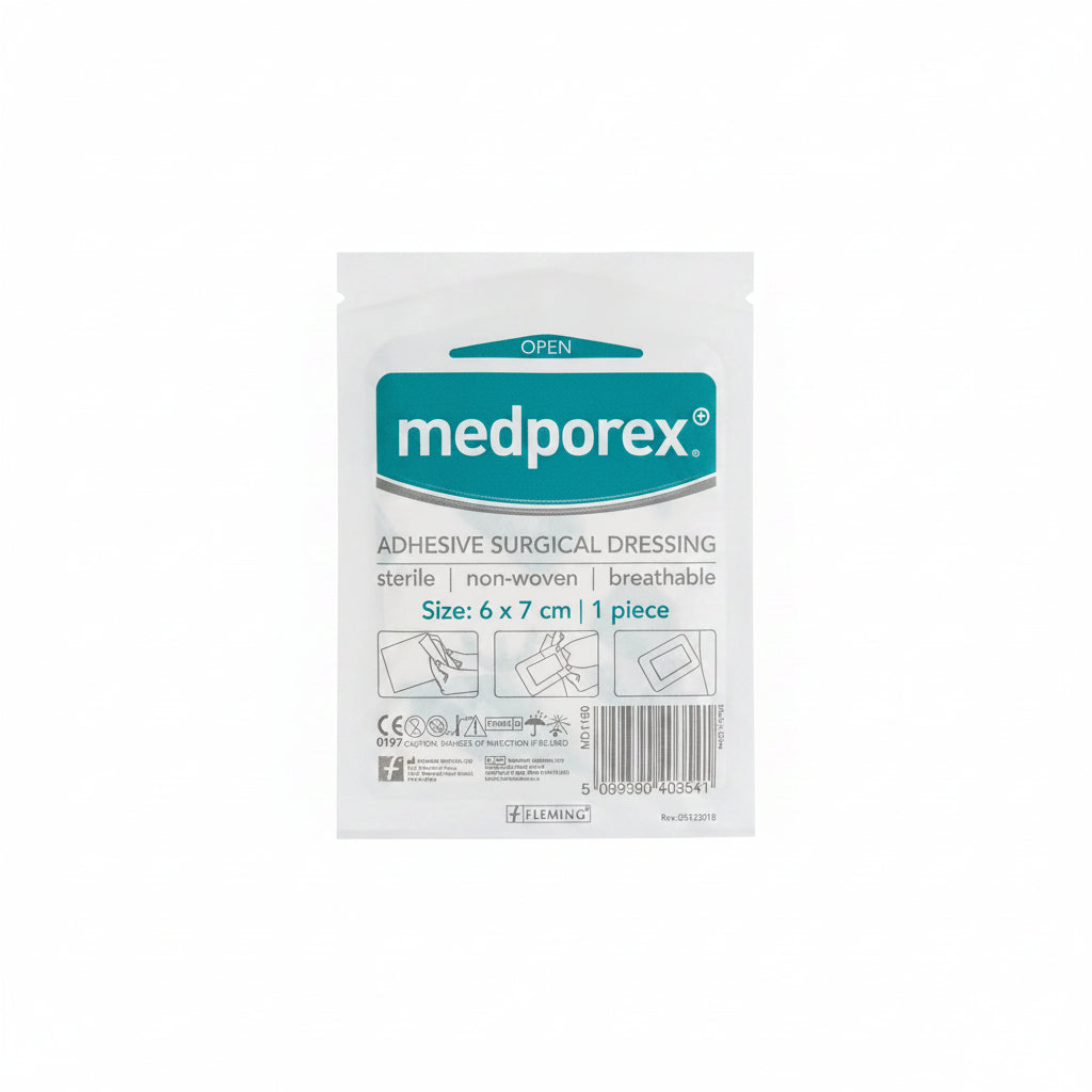Medporex Adhesive Wound Dressing - 6cm x 7cm (Single Dressing)