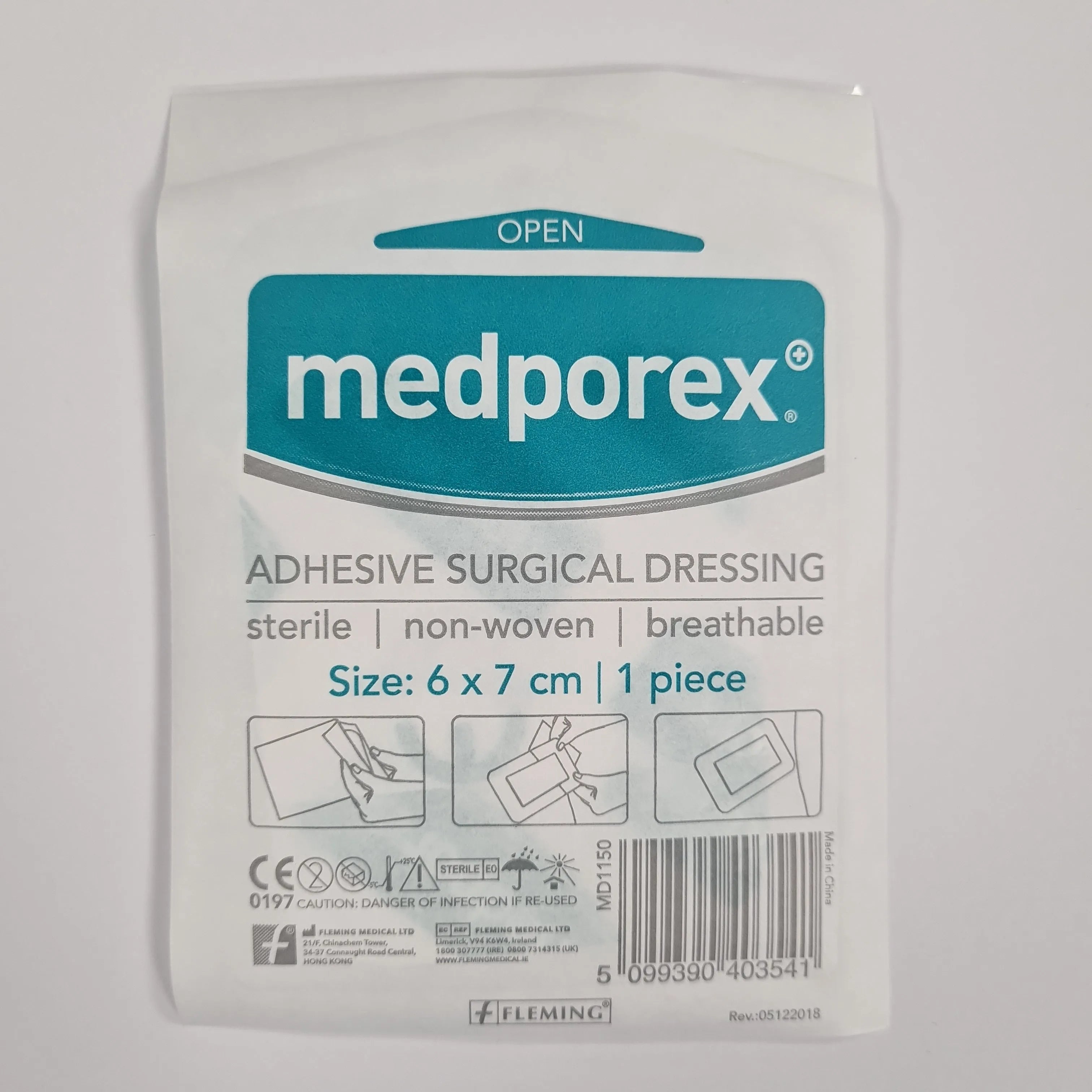 Medporex Adhesive Wound Dressing - 6cm x 7cm (Single Dressing)
