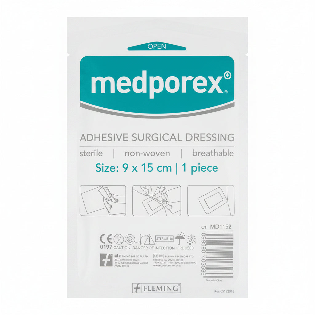 Medporex Adhesive Wound Dressing - 9cm x 15cm (Single Dressing)