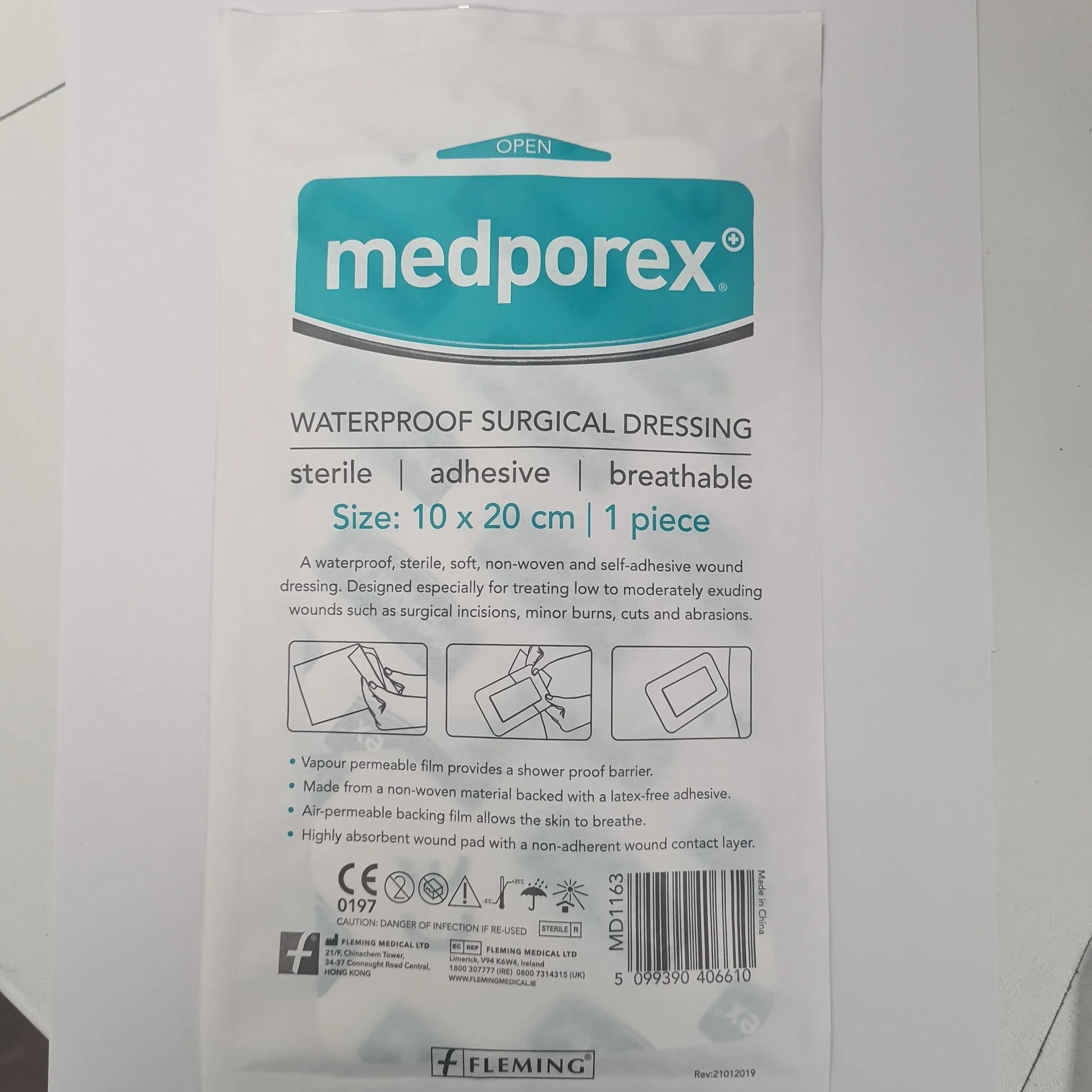 Medporex Waterproof Surgical Dressing (Sold Individually) - Various Sizes