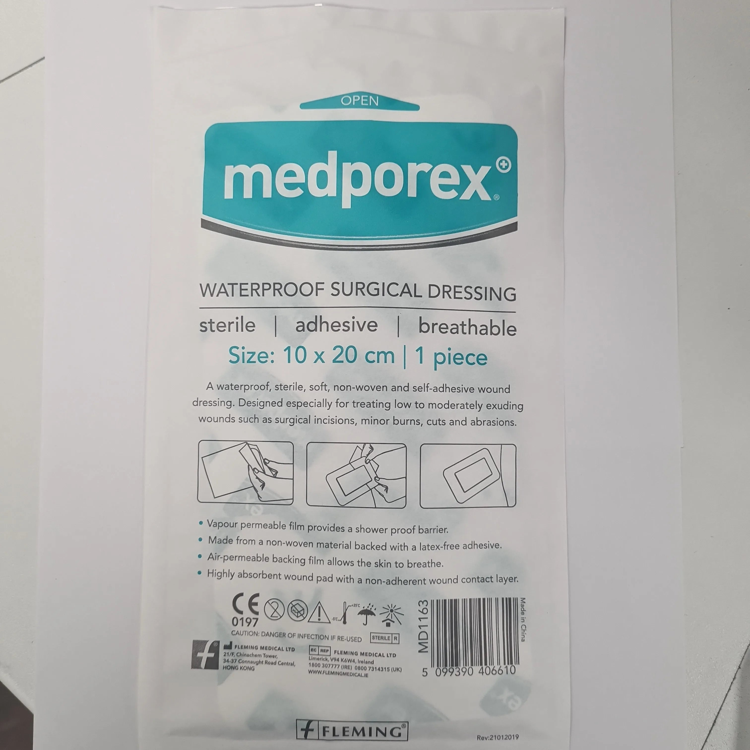 Medporex Waterproof Surgical Dressing (Sold Individually) - Various Sizes