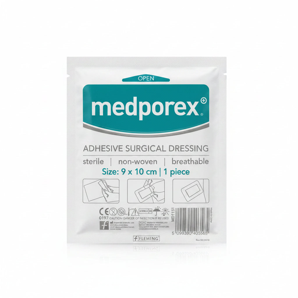 Medporex Adhesive Wound Dressing - 9cm x 10cm (Single Dressing)