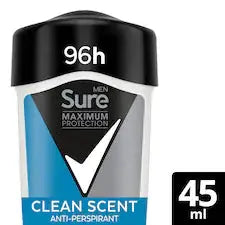 Sure Men Maximum Protection Antiperspirant Cream Clean Scent - 45ml