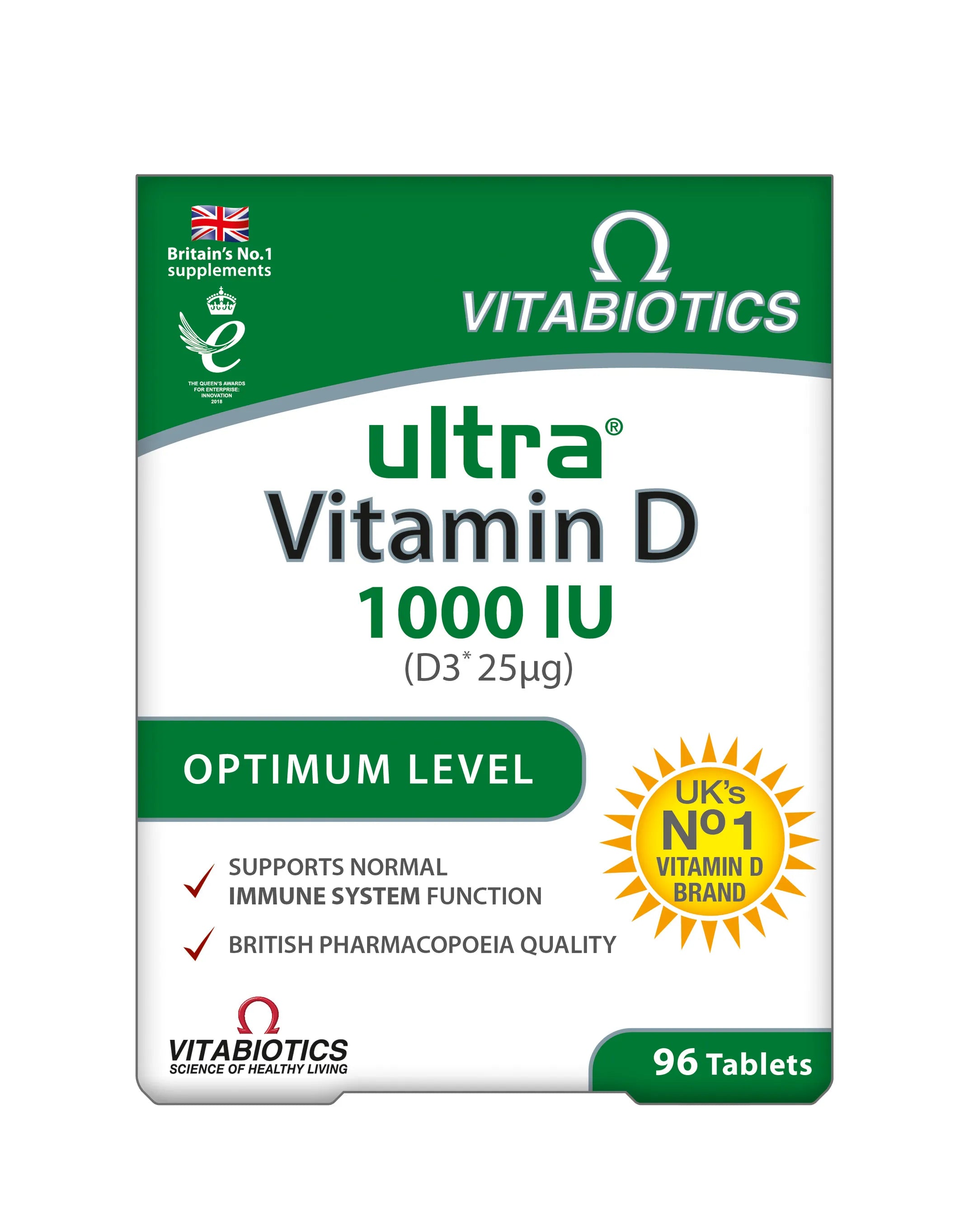Vitabiotics Ultra D3 1000IU Tablets - 96 Pack