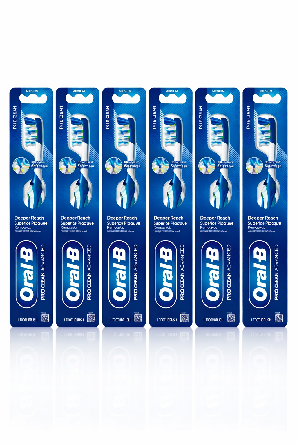 Oral B Pro Clean Advanced Deep Clean Medium Toothbrush - 6 Pack Bundle