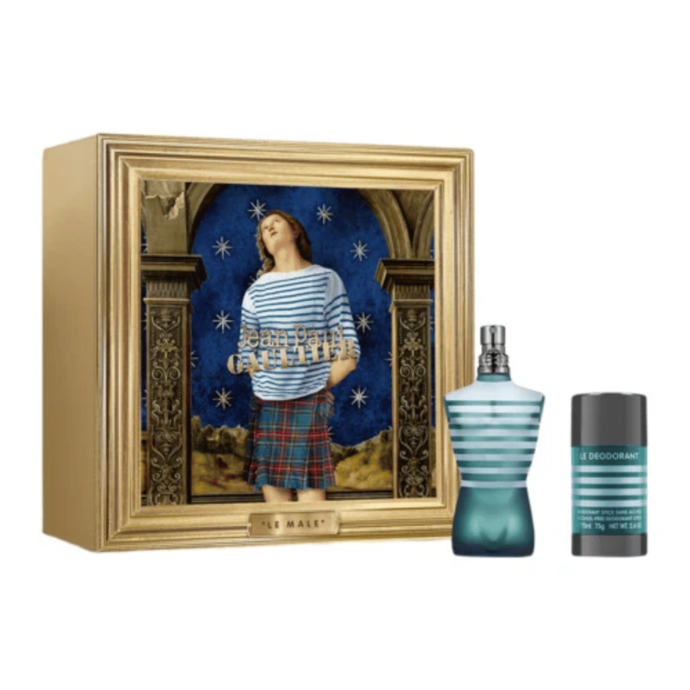 JPG Le Male 75ml 2pc Gift Set75ml Edt Spr, 75ml Deodorant Stick