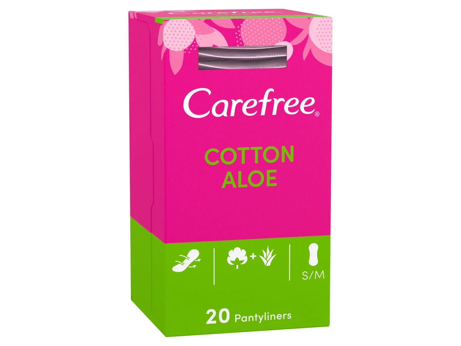 Carefree Cotton Aloe Liners -  20 Pack