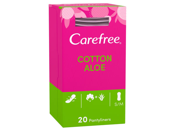 Carefree Cotton Aloe Liners -  20 Pack