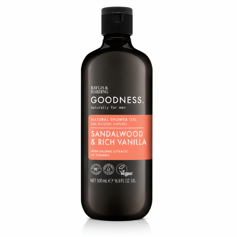 Baylis & Harding Sandalwood & Rich Vanilla Body Wash For Men - 500ml