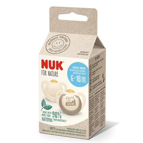 NUK For Nature Silicone Soothers 2pk - 6-18 Months