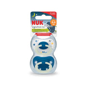 Nuk Signature Night Twin Pack Soothers - 0-6 Months
