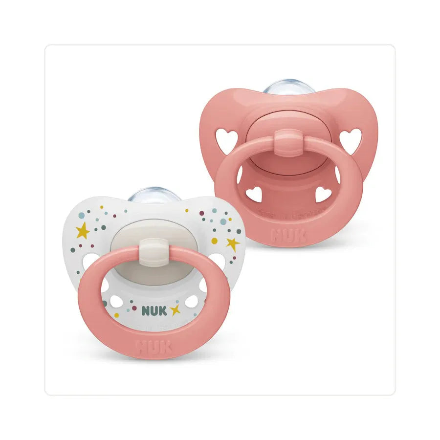 NUK Signature Silicone Soother Girl 6-18 Months - 2 Pack
