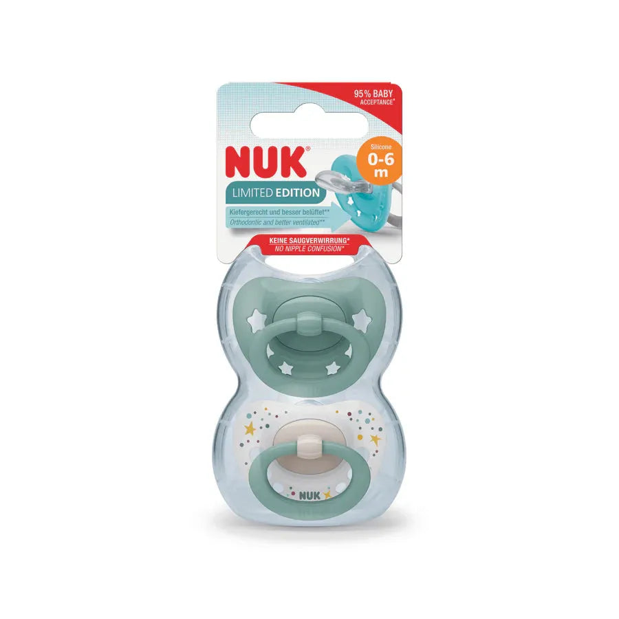 NUK Signature Silicone Soother Boy 0-6 Months - 2 Pack