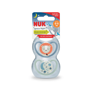 Nuk Space Soother Night Lion Blue 0-6 Months - 2 Pack