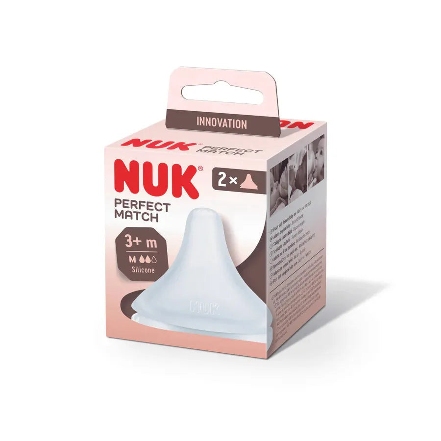 NUK Perfect Match Teat Medium 2pk 3mths