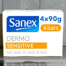 Sanex Sensitive Skin Bar Soap - 4 x 90g