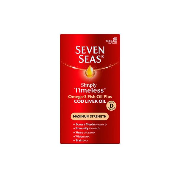 Seven Seas Pure Extra Strength Cod Liver Oil - 60 Capsules