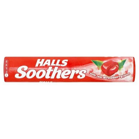 Halls Soothers Throat Lozenges Strawberry - Single Pack / Box of 20 Pack