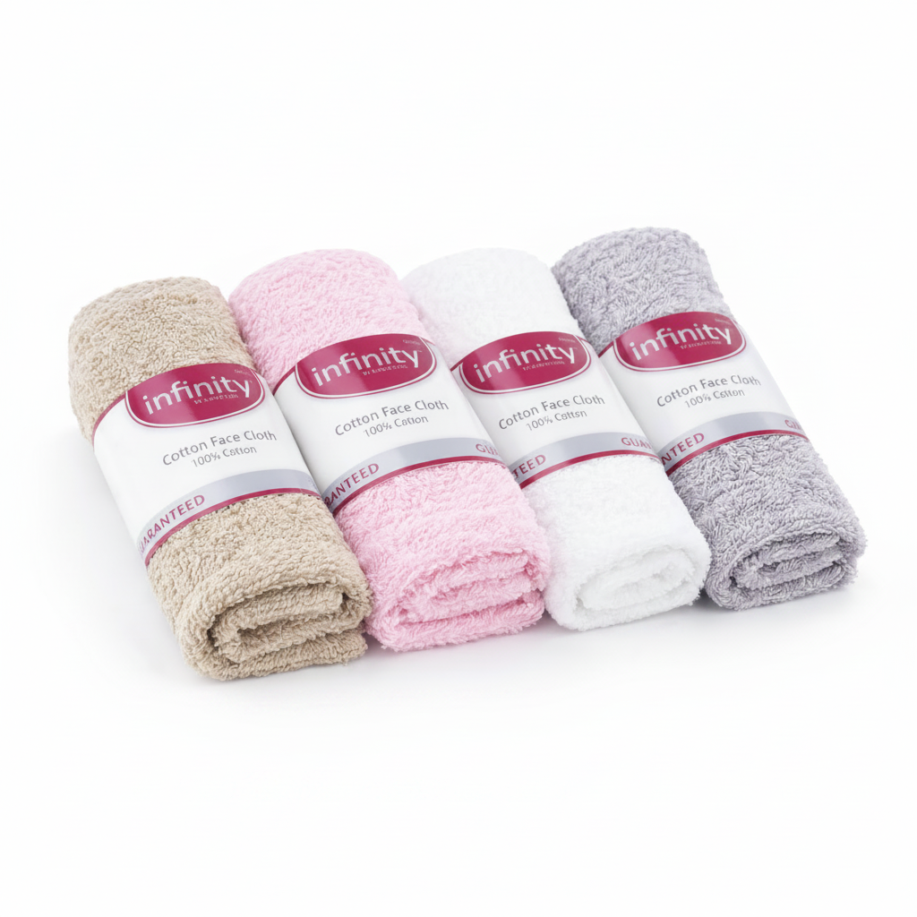 Infinity Cotton Face Cloth x 4 Bundle