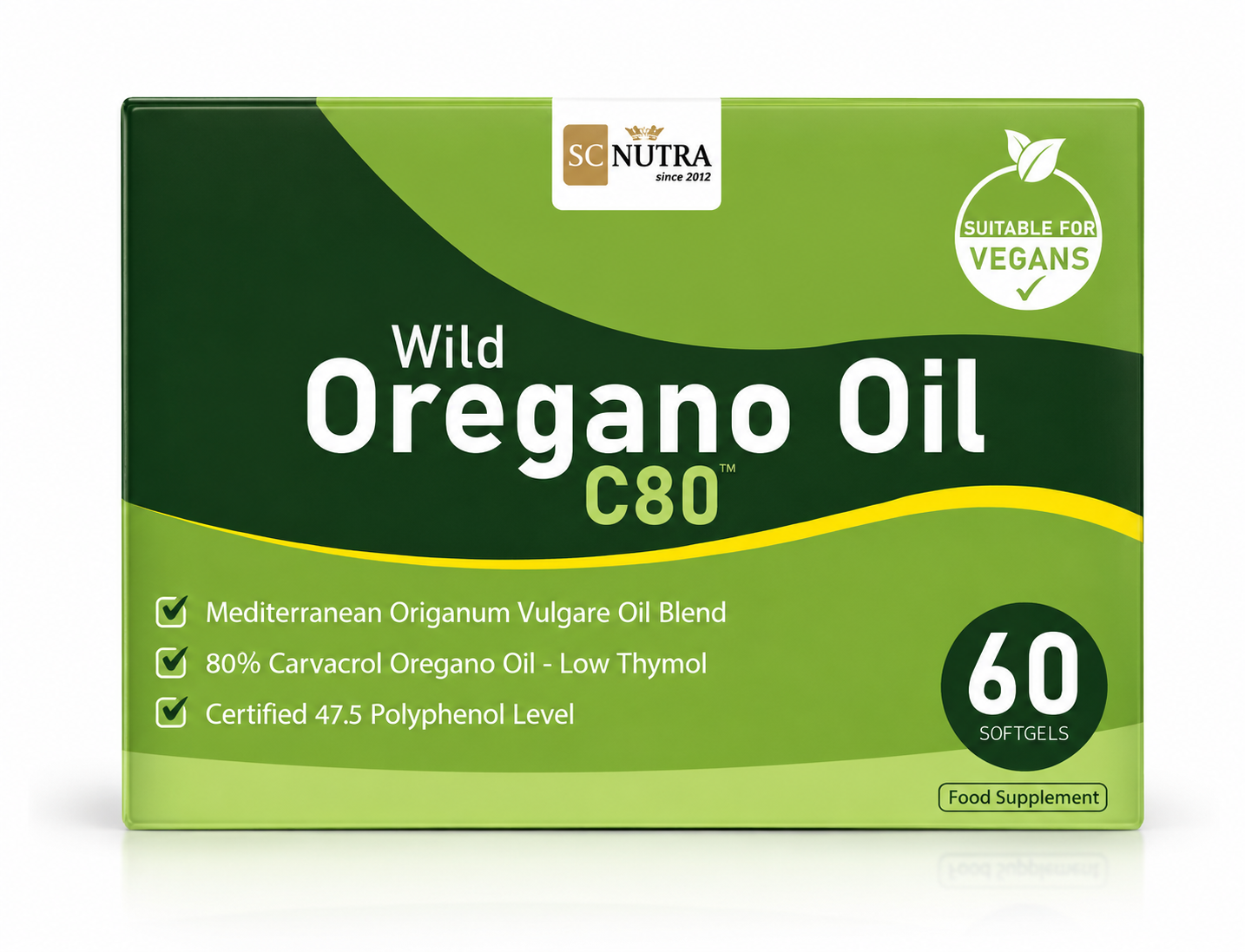 Wild Oregano Oil C80 Vegan Softgel Capsules - 60 Pack (Expiry 06/2026)