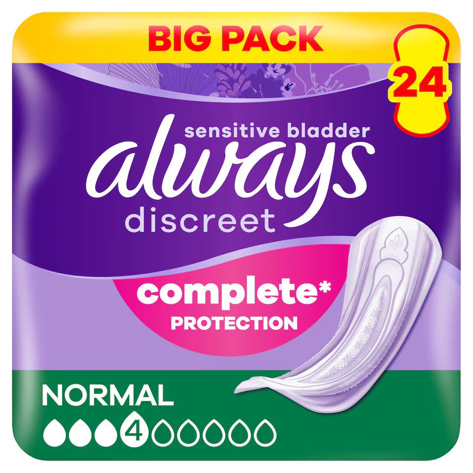 Always Discreet Normal Incontinence Pads 24 Pack
