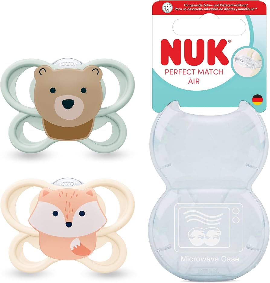 NUK Perfect Match Air Soother 2pc - Fox / Bear (0-2 Months)