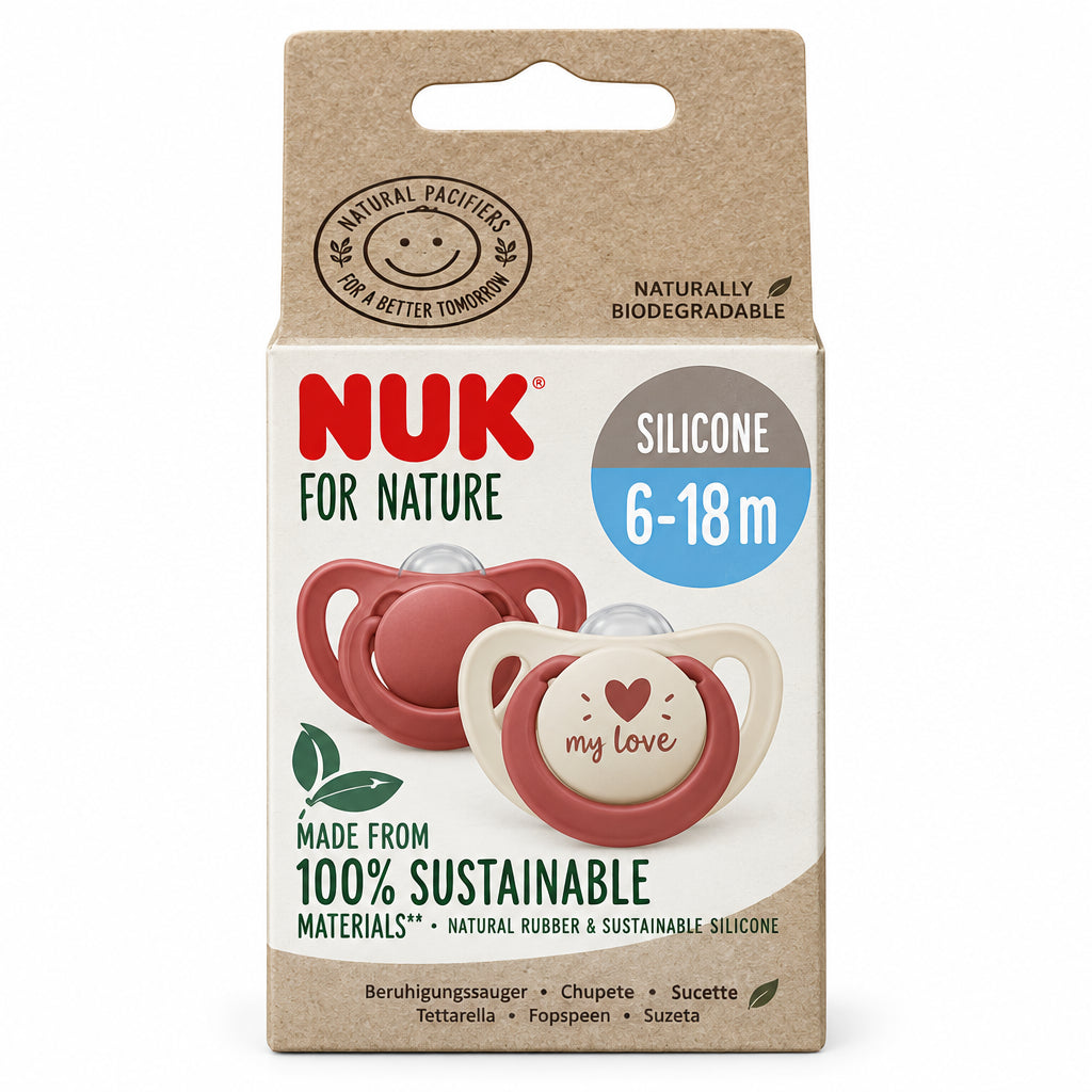 NUK For Nature Silicone Soothers 2pk - 6-18 Months
