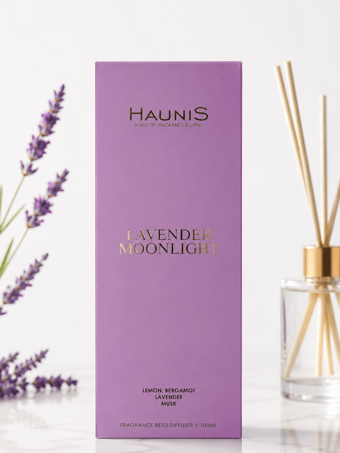Haunis Lavender Moonlight Reed Diffuser - 100ml