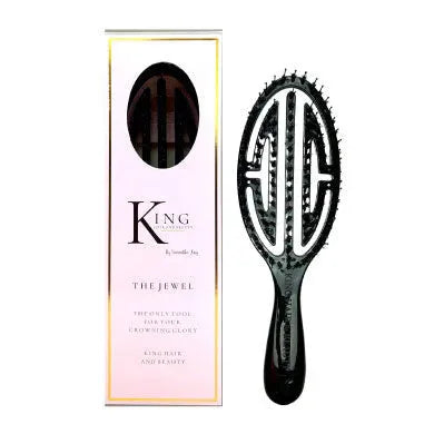 King Hair and Beauty Luxury Jewel Hairbrush - Black