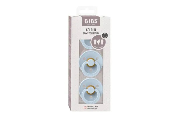 BIBS Try It 3 Pack Soothers - Baby Blue