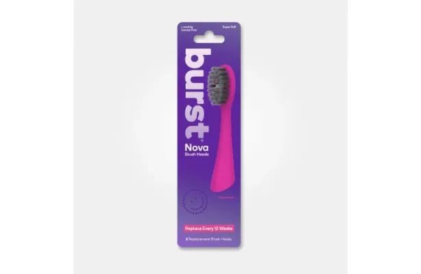 Burst Nova Sonic Toothbrush Brush Head Pink - 2 pack