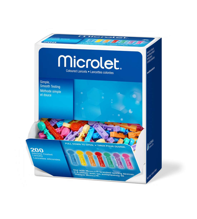 Microlet Coloured Lancets - 200 Pack